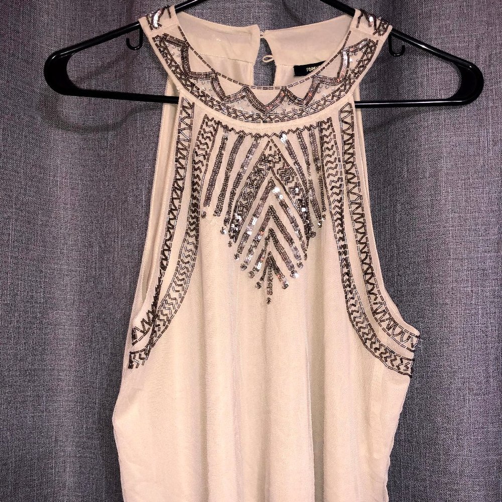 Beautiful Beaded Forever 21 High Neck Tank Top